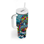 Autism Awareness Australia  Port Adelaide Power Tumbler With Handle Aboriginal Indigenous Art