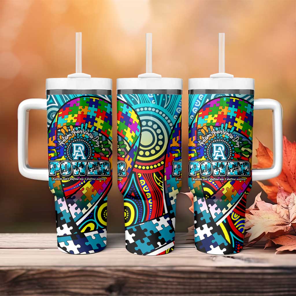 Autism Awareness Australia  Port Adelaide Power Tumbler With Handle Aboriginal Indigenous Art