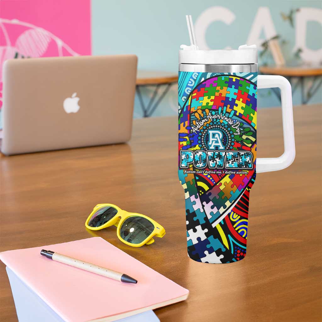 Autism Awareness Australia  Port Adelaide Power Tumbler With Handle Aboriginal Indigenous Art