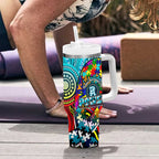 Autism Awareness Australia  Port Adelaide Power Tumbler With Handle Aboriginal Indigenous Art