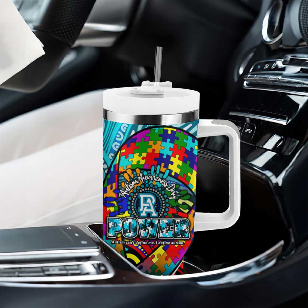 Autism Awareness Australia  Port Adelaide Power Tumbler With Handle Aboriginal Indigenous Art