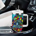 Autism Awareness Australia  Port Adelaide Power Tumbler With Handle Aboriginal Indigenous Art