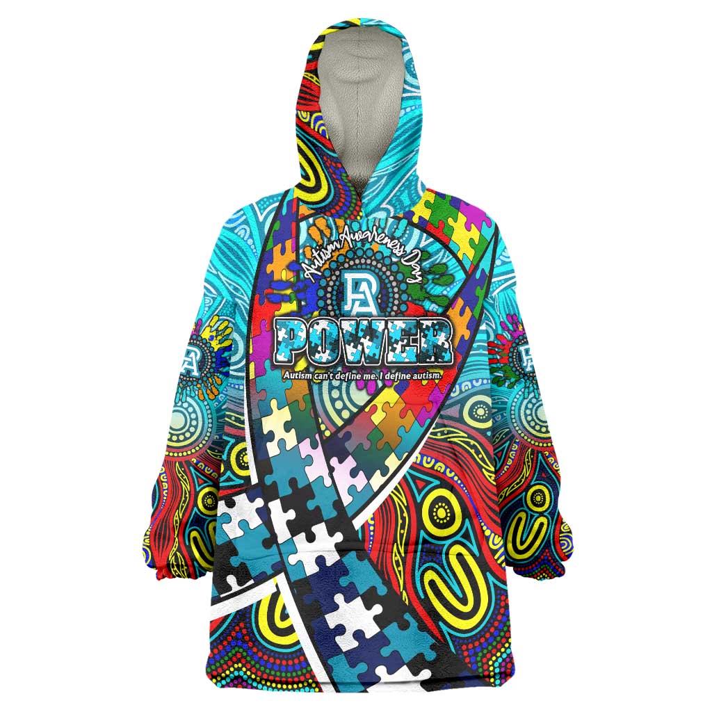Autism Awareness Australia Port Adelaide Power Wearable Blanket Hoodie Aboriginal Indigenous Art