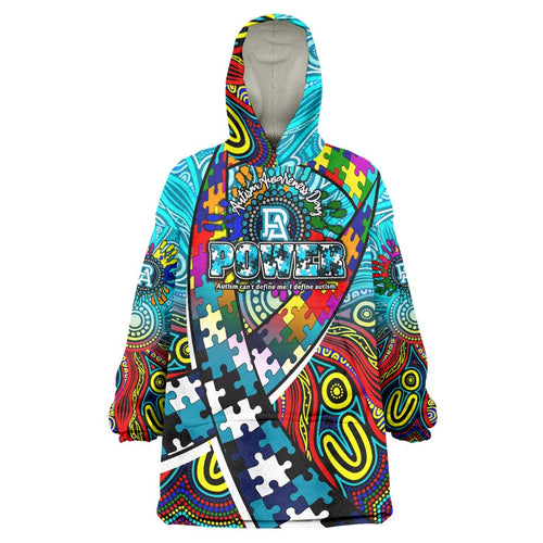 Autism Awareness Australia Port Adelaide Power Wearable Blanket Hoodie Aboriginal Indigenous Art