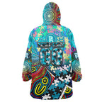 Autism Awareness Australia Port Adelaide Power Wearable Blanket Hoodie Aboriginal Indigenous Art