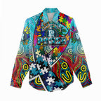 Autism Awareness Australia Port Adelaide Power Women Casual Shirt Aboriginal Indigenous Art