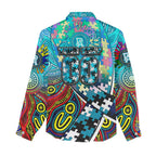 Autism Awareness Australia Port Adelaide Power Women Casual Shirt Aboriginal Indigenous Art