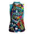 Autism Awareness Australia Port Adelaide Power Women Sleeveless Polo Shirt Aboriginal Indigenous Art
