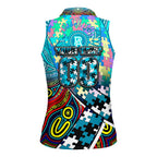 Autism Awareness Australia Port Adelaide Power Women Sleeveless Polo Shirt Aboriginal Indigenous Art