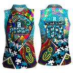 Autism Awareness Australia Port Adelaide Power Women Sleeveless Polo Shirt Aboriginal Indigenous Art