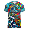 Autism Awareness Australia Port Adelaide Power Women V-Neck T-Shirt Aboriginal Indigenous Art