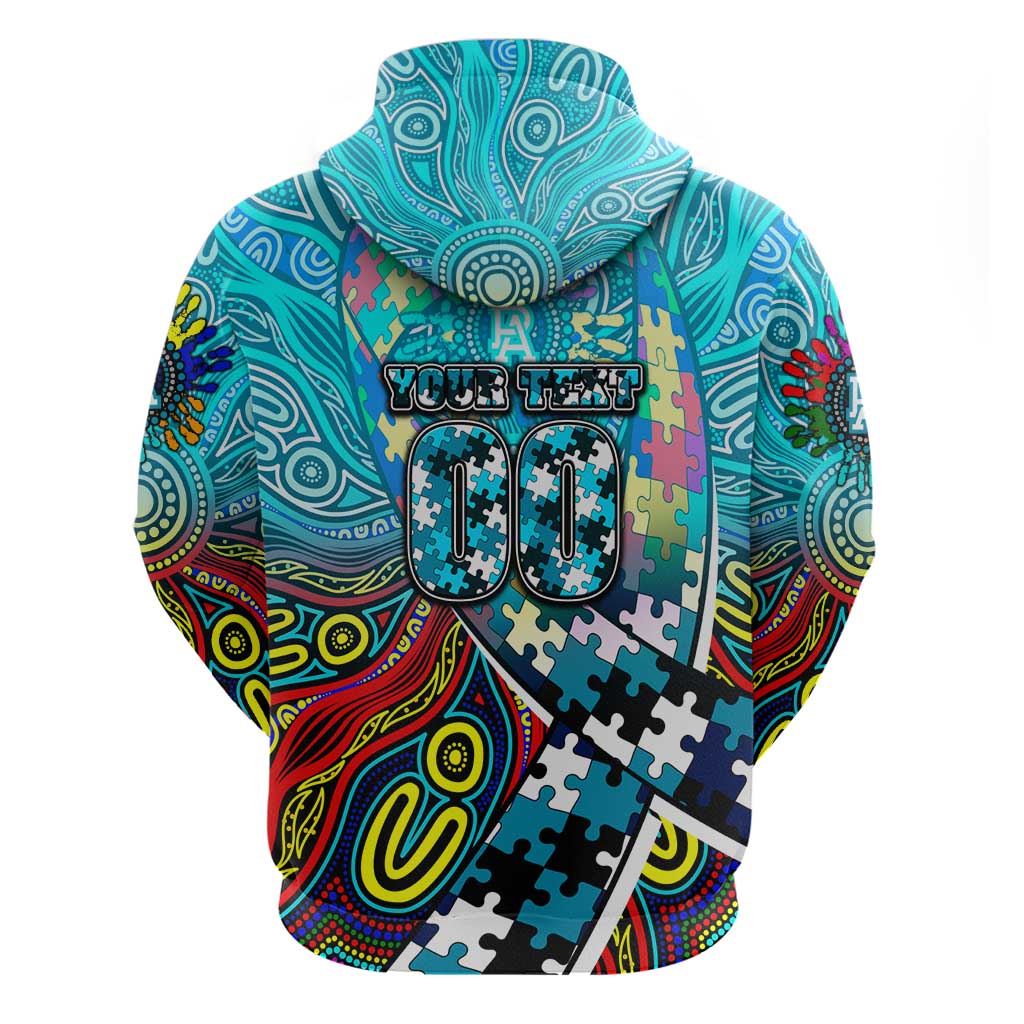 Autism Awareness Australia Port Adelaide Power Zip Hoodie Aboriginal Indigenous Art