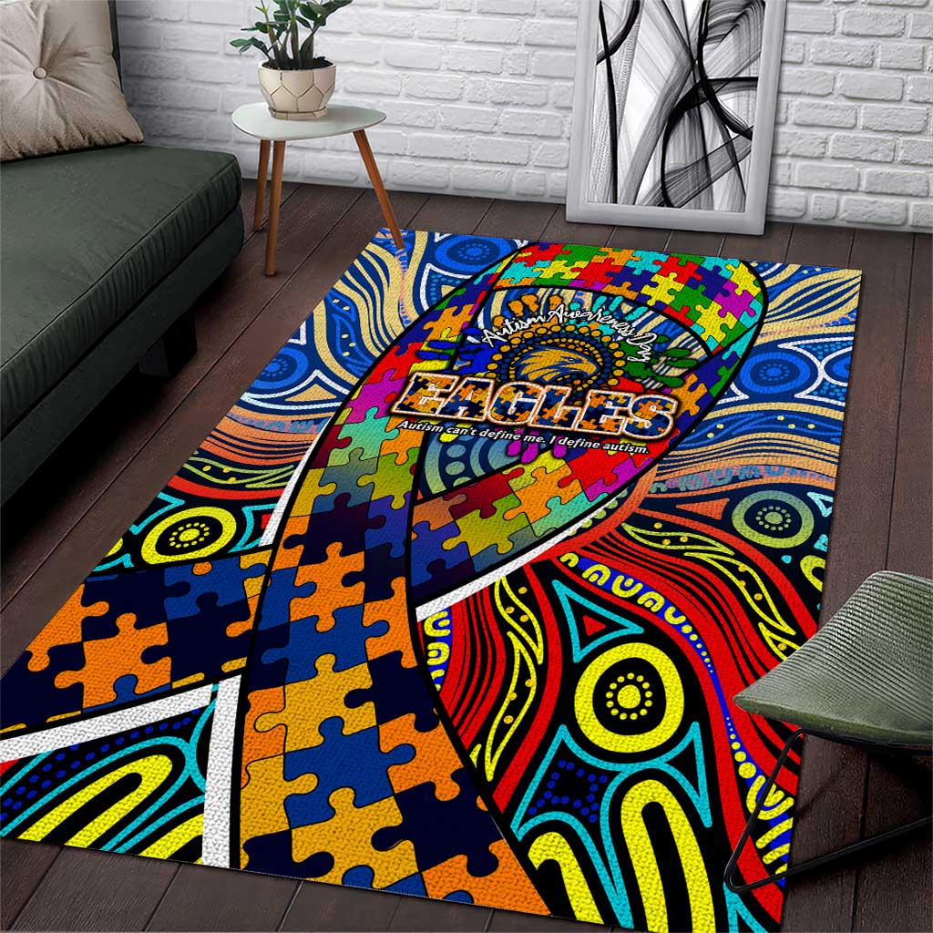 Autism Awareness Australia West Coast Eagles Area Rug Aboriginal Indigenous Art