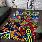 Autism Awareness Australia West Coast Eagles Area Rug Aboriginal Indigenous Art
