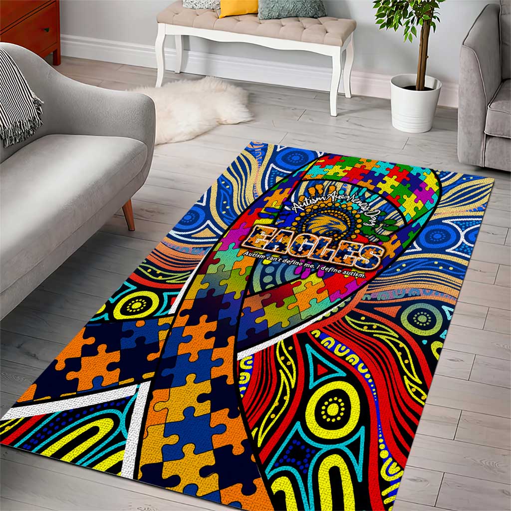 Autism Awareness Australia West Coast Eagles Area Rug Aboriginal Indigenous Art