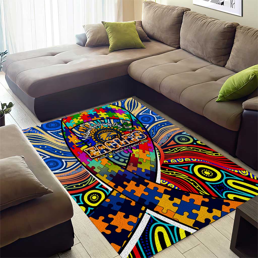 Autism Awareness Australia West Coast Eagles Area Rug Aboriginal Indigenous Art
