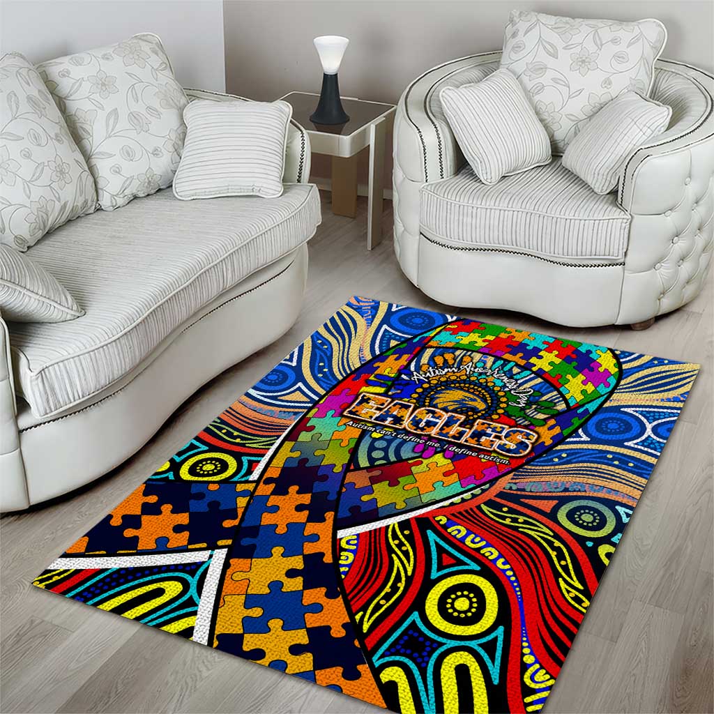 Autism Awareness Australia West Coast Eagles Area Rug Aboriginal Indigenous Art