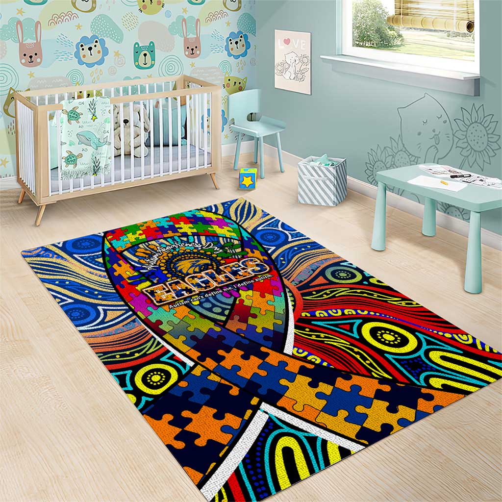 Autism Awareness Australia West Coast Eagles Area Rug Aboriginal Indigenous Art