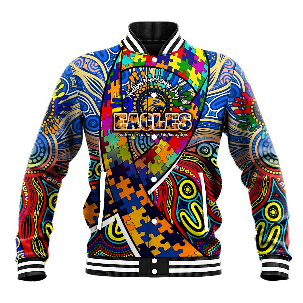 Autism Awareness Australia West Coast Eagles Baseball Jacket Aboriginal Indigenous Art