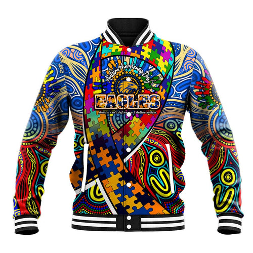 Autism Awareness Australia West Coast Eagles Baseball Jacket Aboriginal Indigenous Art