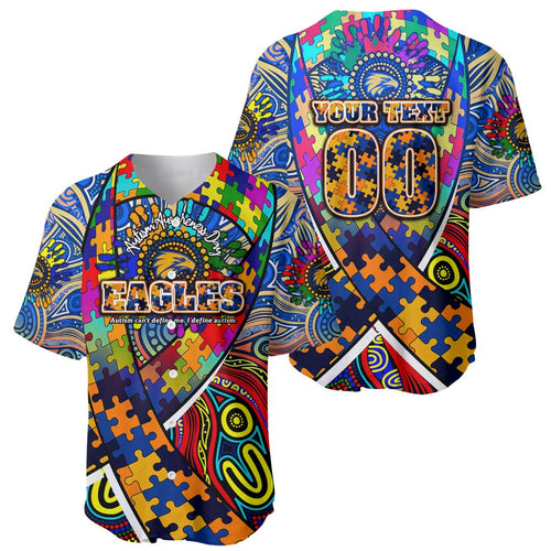 Autism Awareness Australia West Coast Eagles Baseball Jersey Aboriginal Indigenous Art