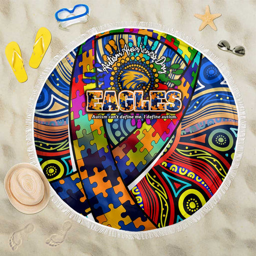 Autism Awareness Australia West Coast Eagles Beach Blanket Aboriginal Indigenous Art