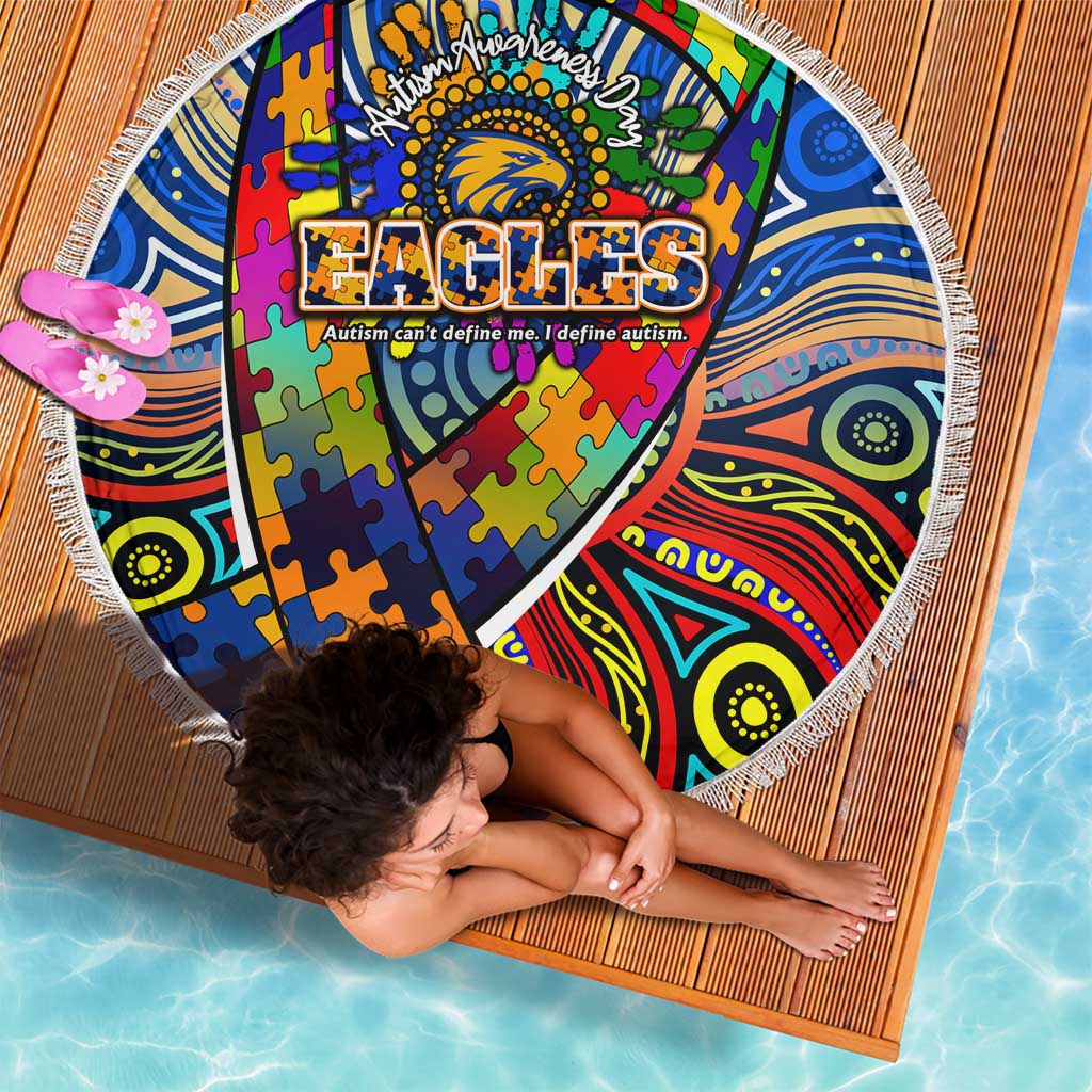 Autism Awareness Australia West Coast Eagles Beach Blanket Aboriginal Indigenous Art