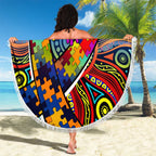 Autism Awareness Australia West Coast Eagles Beach Blanket Aboriginal Indigenous Art
