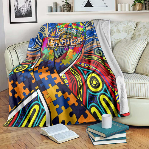 Autism Awareness Australia West Coast Eagles Blanket Aboriginal Indigenous Art