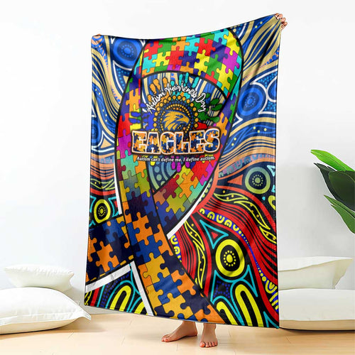 Autism Awareness Australia West Coast Eagles Blanket Aboriginal Indigenous Art
