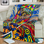 Autism Awareness Australia West Coast Eagles Blanket Aboriginal Indigenous Art