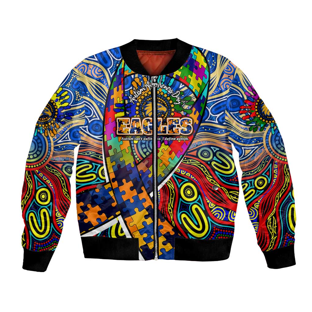Autism Awareness Australia West Coast Eagles Bomber Jacket Aboriginal Indigenous Art