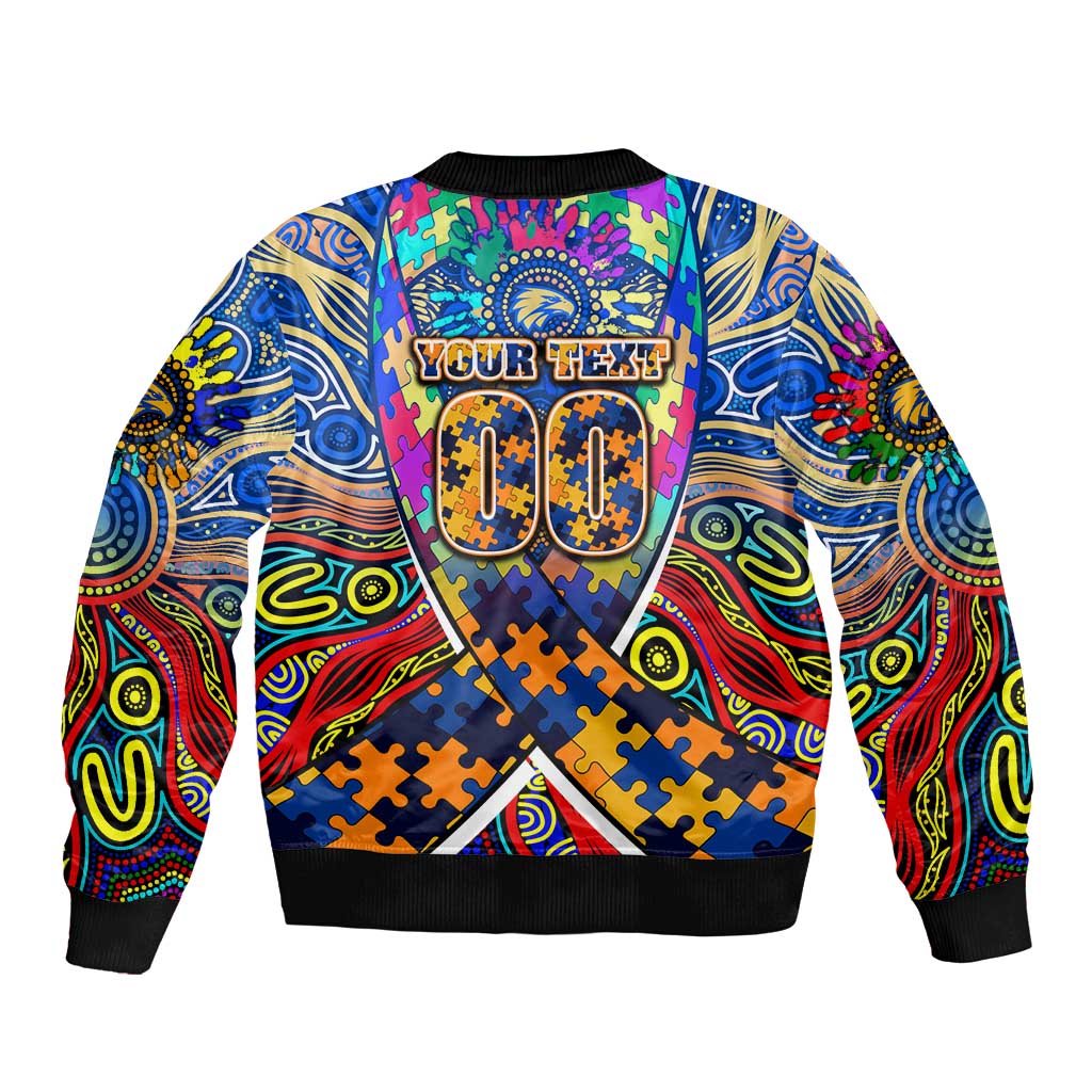 Autism Awareness Australia West Coast Eagles Bomber Jacket Aboriginal Indigenous Art
