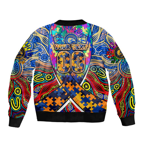 Autism Awareness Australia West Coast Eagles Bomber Jacket Aboriginal Indigenous Art