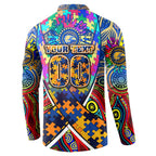 Autism Awareness Australia West Coast Eagles Button Sweatshirt Aboriginal Indigenous Art
