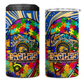 Autism Awareness Australia West Coast Eagles 4 in 1 Can Cooler Tumbler Aboriginal Indigenous Art