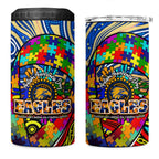 Autism Awareness Australia West Coast Eagles 4 in 1 Can Cooler Tumbler Aboriginal Indigenous Art