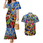Autism Awareness Australia West Coast Eagles Couples Matching Mermaid Dress and Hawaiian Shirt Aboriginal Indigenous Art