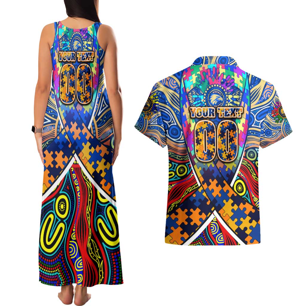 Autism Awareness Australia West Coast Eagles Couples Matching Tank Maxi Dress and Hawaiian Shirt Aboriginal Indigenous Art