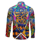 Autism Awareness Australia West Coast Eagles Family Matching Long Sleeve Bodycon Dress and Hawaiian Shirt Aboriginal Indigenous Art