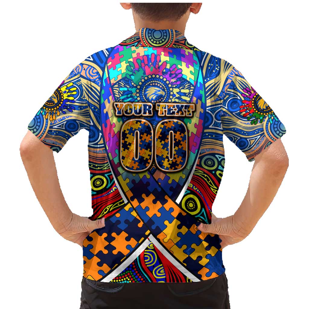 Autism Awareness Australia West Coast Eagles Family Matching Mermaid Dress and Hawaiian Shirt Aboriginal Indigenous Art