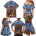 Autism Awareness Australia West Coast Eagles Family Matching Mermaid Dress and Hawaiian Shirt Aboriginal Indigenous Art