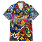 Autism Awareness Australia West Coast Eagles Family Matching Mermaid Dress and Hawaiian Shirt Aboriginal Indigenous Art