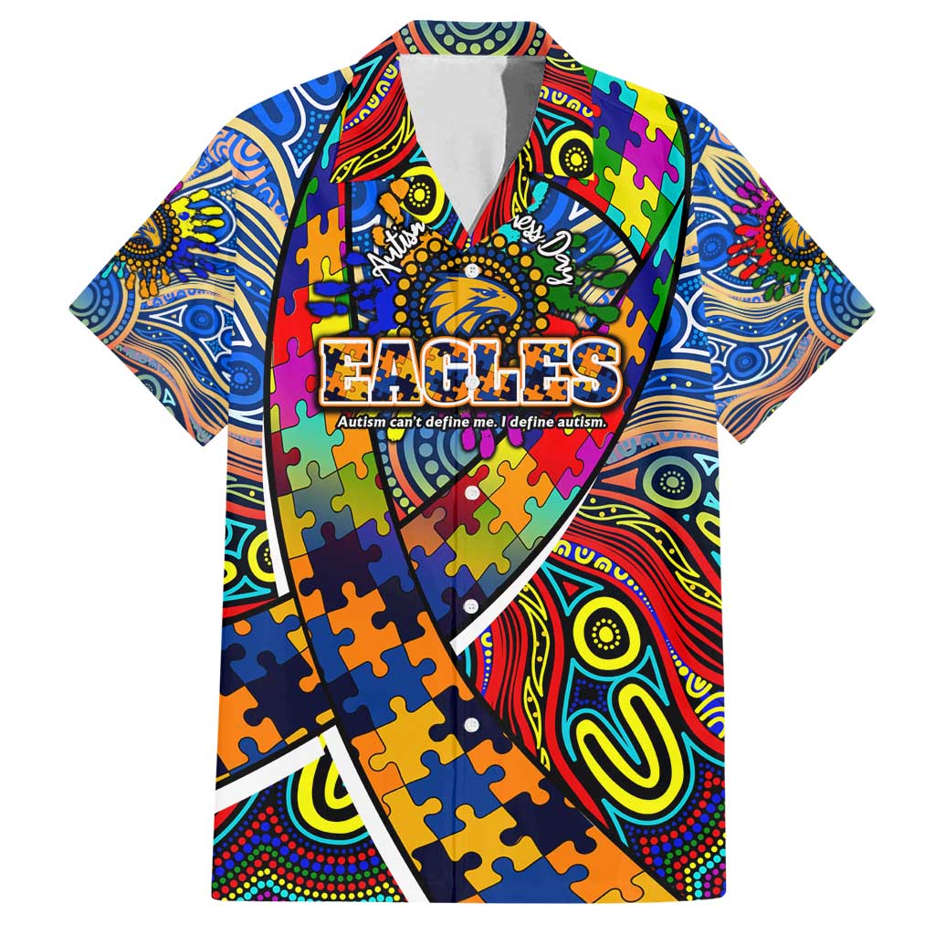 Autism Awareness Australia West Coast Eagles Family Matching Off Shoulder Maxi Dress and Hawaiian Shirt Aboriginal Indigenous Art