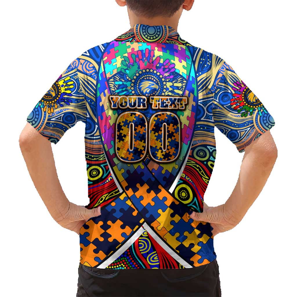 Autism Awareness Australia West Coast Eagles Family Matching Summer Maxi Dress and Hawaiian Shirt Aboriginal Indigenous Art