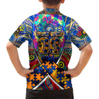 Autism Awareness Australia West Coast Eagles Family Matching Summer Maxi Dress and Hawaiian Shirt Aboriginal Indigenous Art