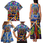 Autism Awareness Australia West Coast Eagles Family Matching Tank Maxi Dress and Hawaiian Shirt Aboriginal Indigenous Art