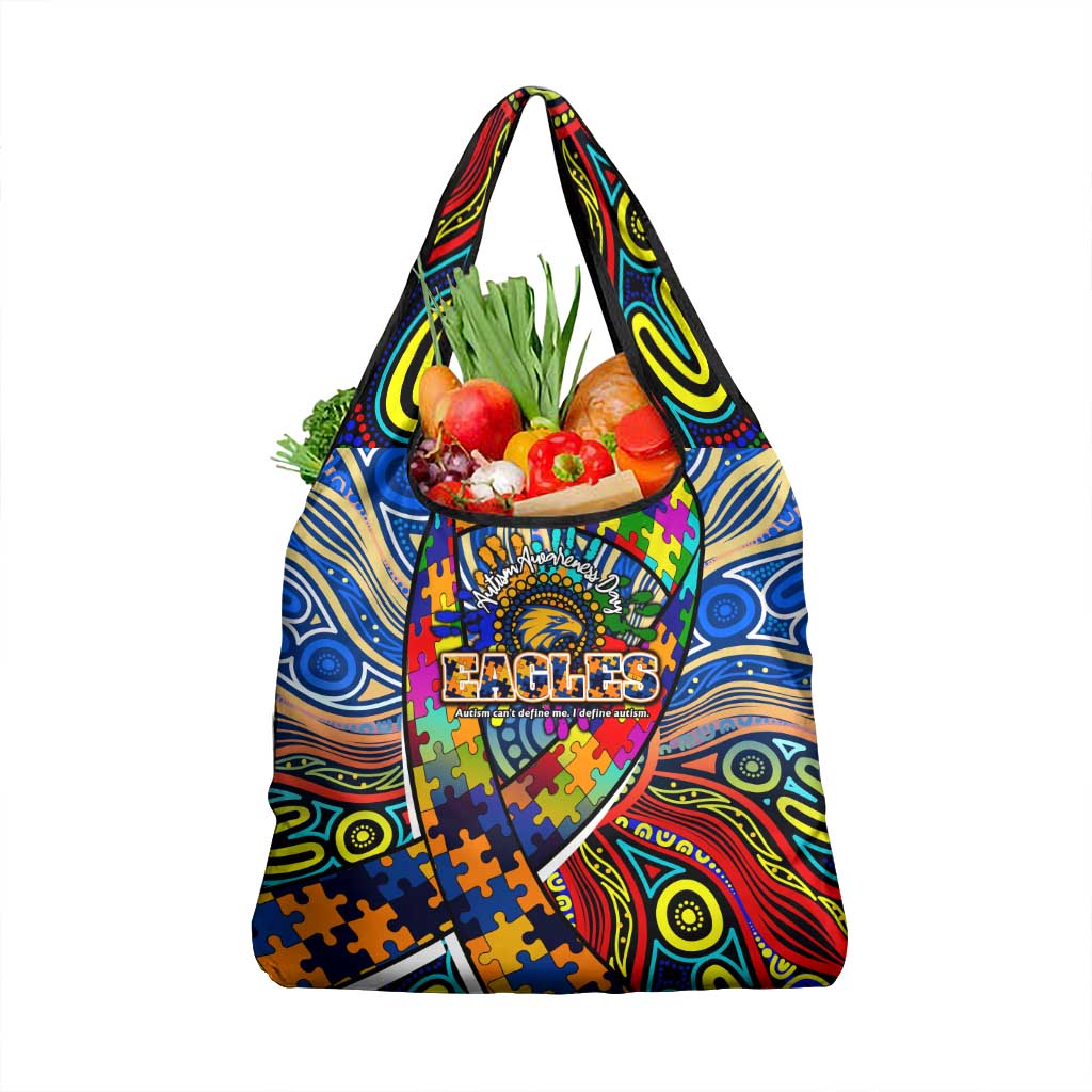 Autism Awareness Australia West Coast Eagles Grocery Bag Aboriginal Indigenous Art