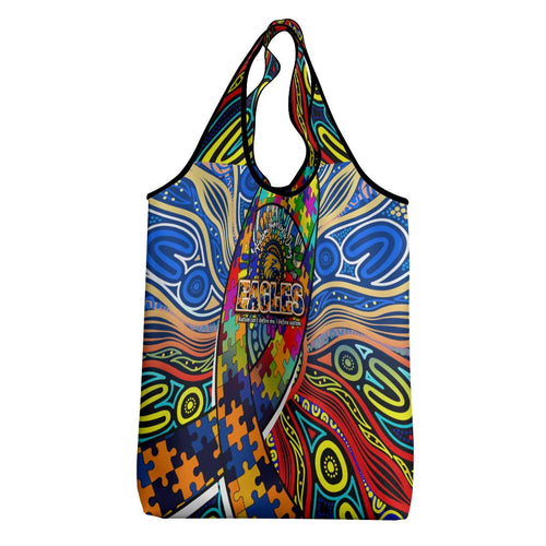 Autism Awareness Australia West Coast Eagles Grocery Bag Aboriginal Indigenous Art