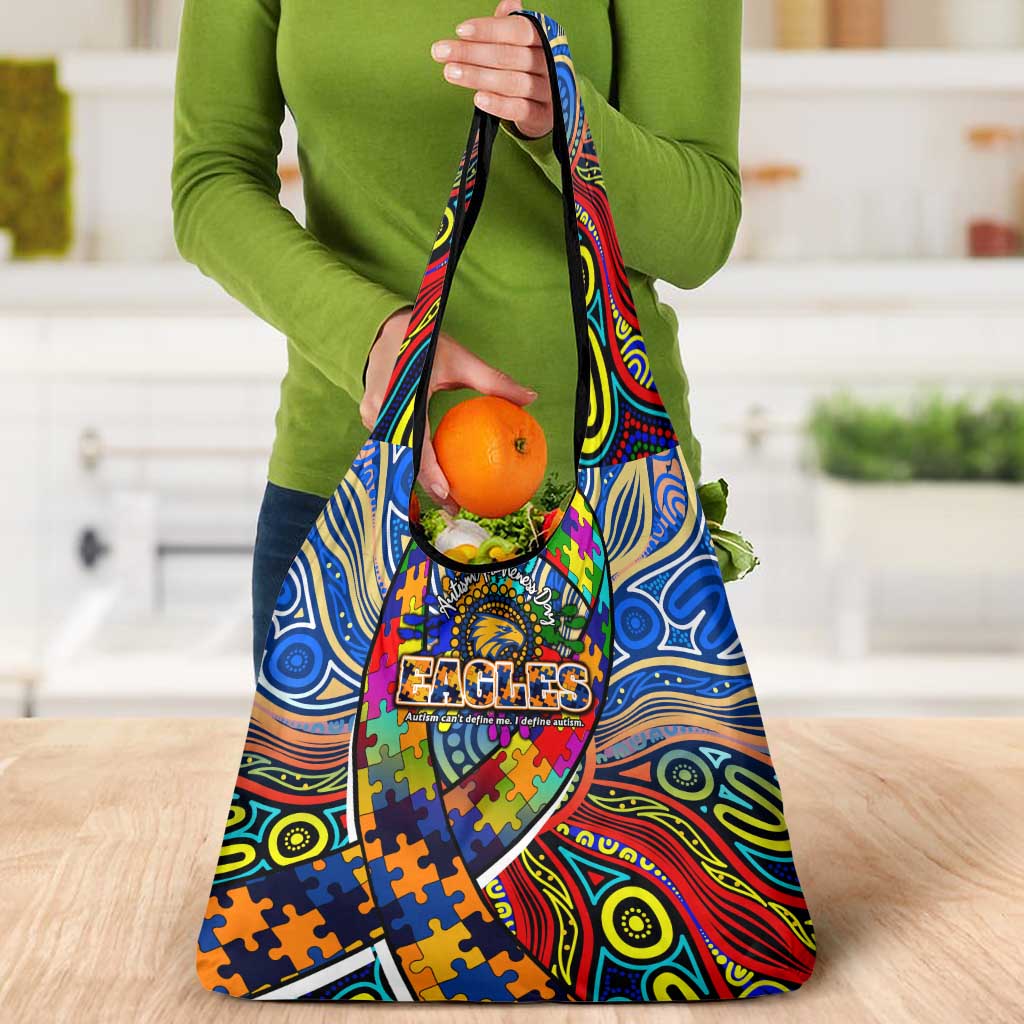 Autism Awareness Australia West Coast Eagles Grocery Bag Aboriginal Indigenous Art